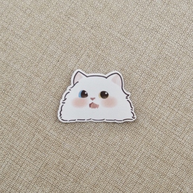 

Phomi Face 001 sticker Die cut bundling Jurnaling sticker Cute Cat sticker Odd Eye