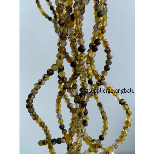 bahan kalung gelang yellow rhodolite 4mm rodolit kuning batu alam akik