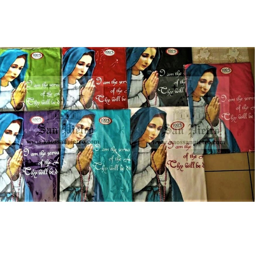 Kaos Pria dan Wanita Oblong Dewasa Katun Combed Dingin Sablon Rohani Katolik Bunda Maria  SP 5