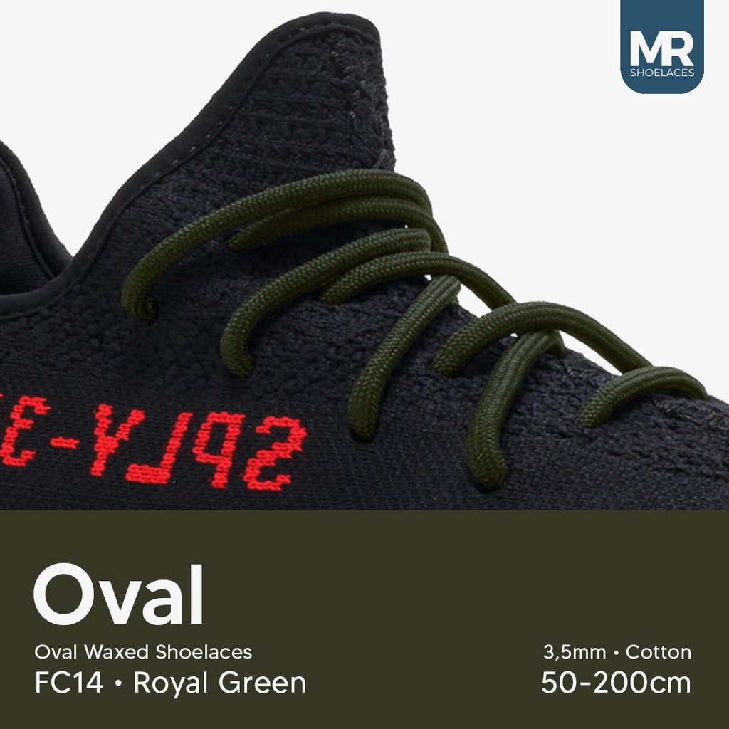MR Shoelaces FC14 Royal Green Tali Sepatu Lilin Oval 3.5mm (Waxed Laces) 50cm 70cm 80cm 100cm 120cm 150cm - Hijau
