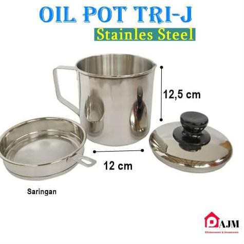 Saringan Minyak/ Oil Pot/ Mini Gelas Saringan Minyak TRI J