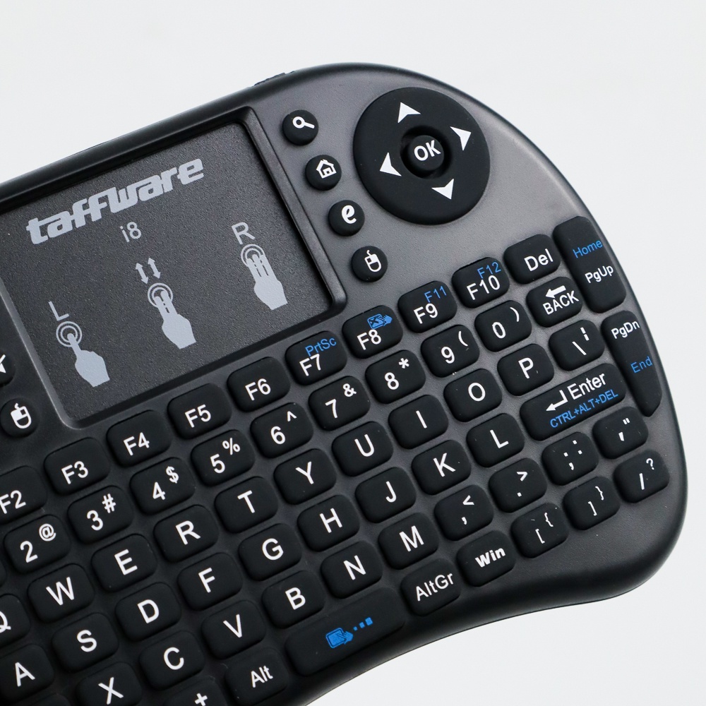 Taffware Mini Keyboard Wireless 2.4GHz dengan Touch Pad &amp; Fungsi Mouse - i8 - Black