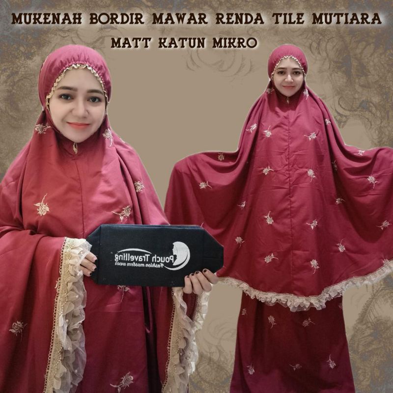 MUKENA BORDIR MAWAR RENDA TILE