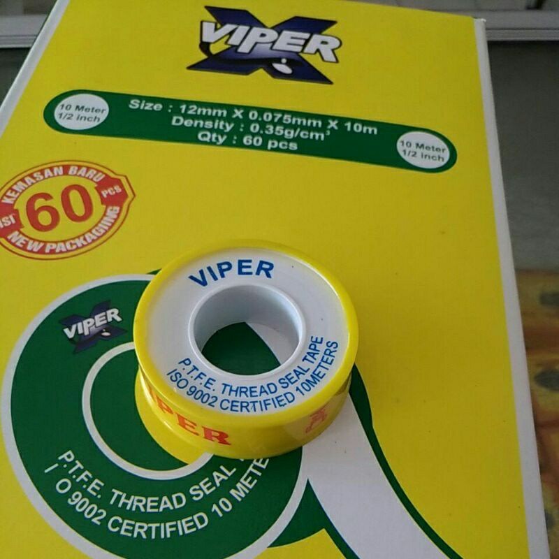 Seal tape / selotip kran / teflon tape 12mm x 0.075mm - isolasi pipa