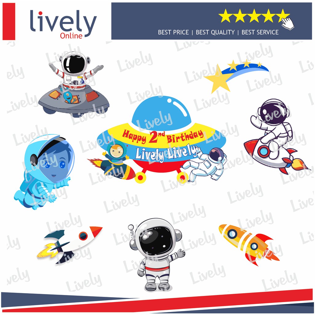 CUSTOM NAMA CAKE TOPPER KARAKTER ASTRONOT HIASAN KUE ULANG TAHUN HAPPY BIRTHDAY