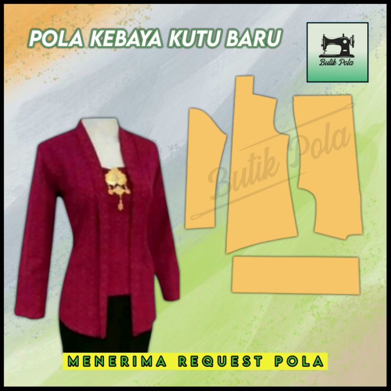 [BP06] Pola Dasar Jahit Pakaian Baju Instan Jiplak Atasan Kebaya Kutu Baru Kartini Modern Wanita Cew