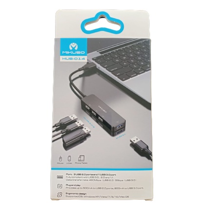 USB Hub 3.0 MIKUSO HUB-014 USB Hub 4 Port 3USB 2.0 + 1USB 3.0