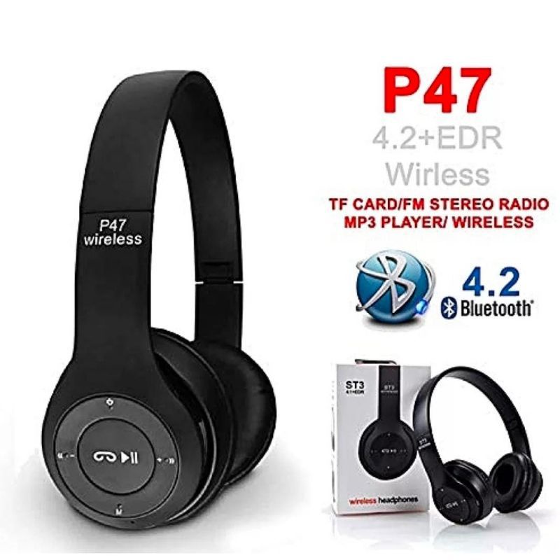 HEADSET BANDUNG BLUETOOTH EARPHONE JBL P47 WIRELESS HEADPHONE ORIGINAL 100%