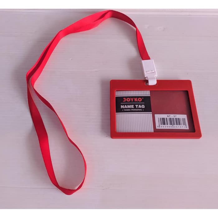 

a Joyko ID Card Holder 54 x 90 mm Landscape + Lanyard NT-57 RED tempat nama