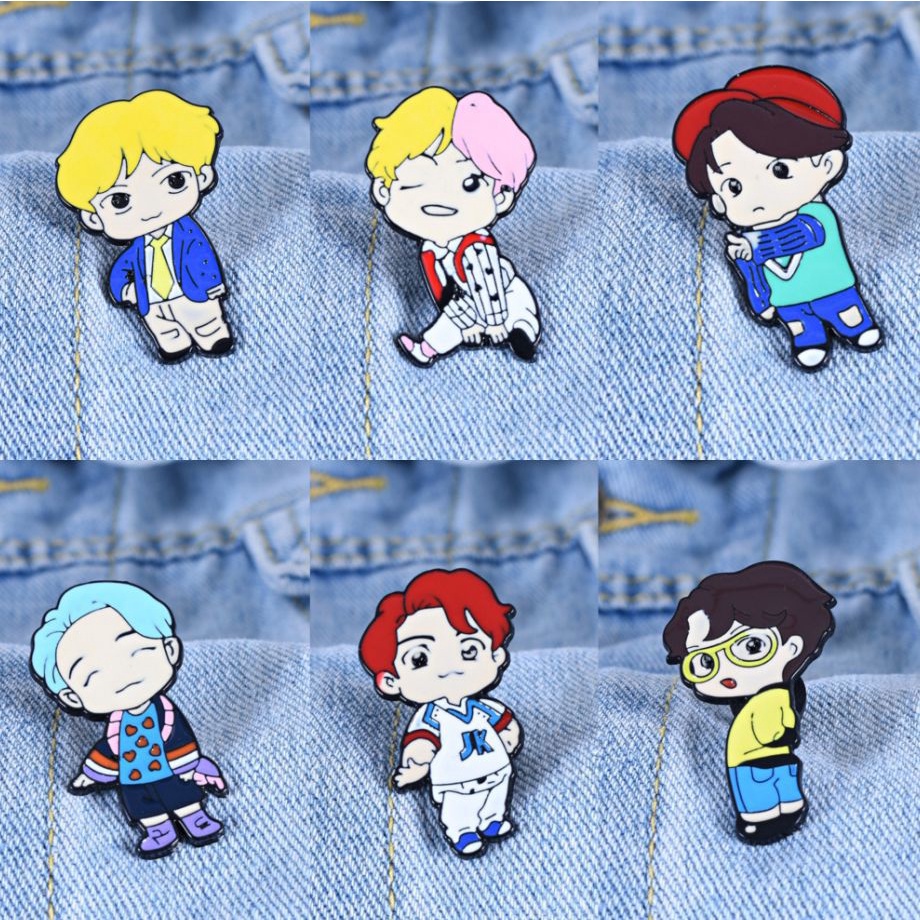 Bros Pin Desain Kartun BTS Untuk Aksesoris Tas Ransel