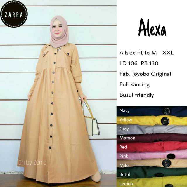 Alexa / Gamis Polos / Gamis Katun / Gamis Toyobo / Ori by Zarra