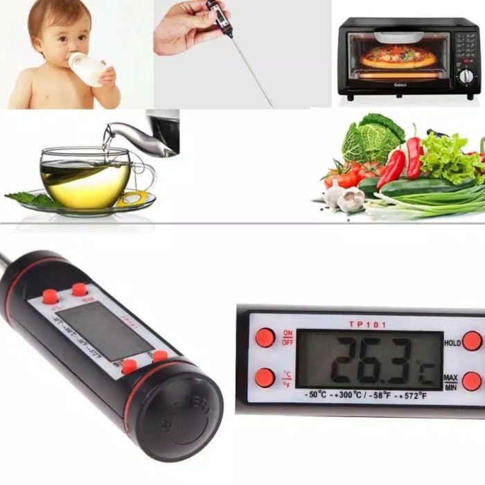 

Termometer Jarum Digital Pengukur Suhu Daging Susu Minyak Teh SK3587