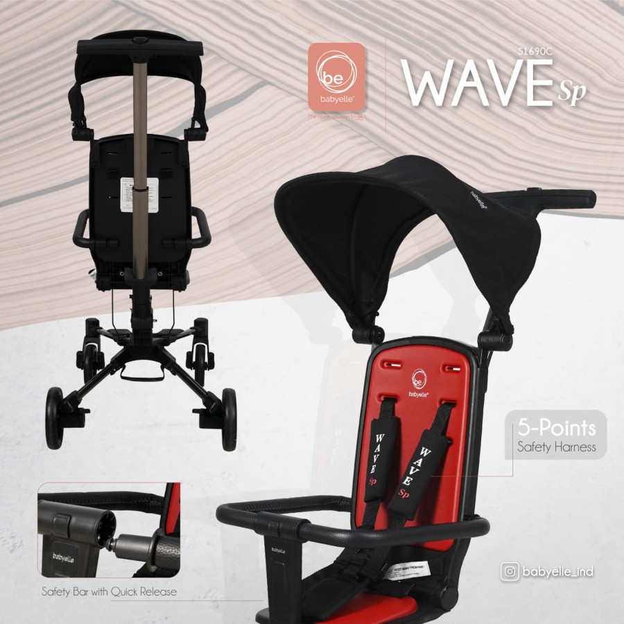 MAKASSAR - Stroller Bayi Cabin Size Babyelle Wave SP Kereta Dorong Bayi