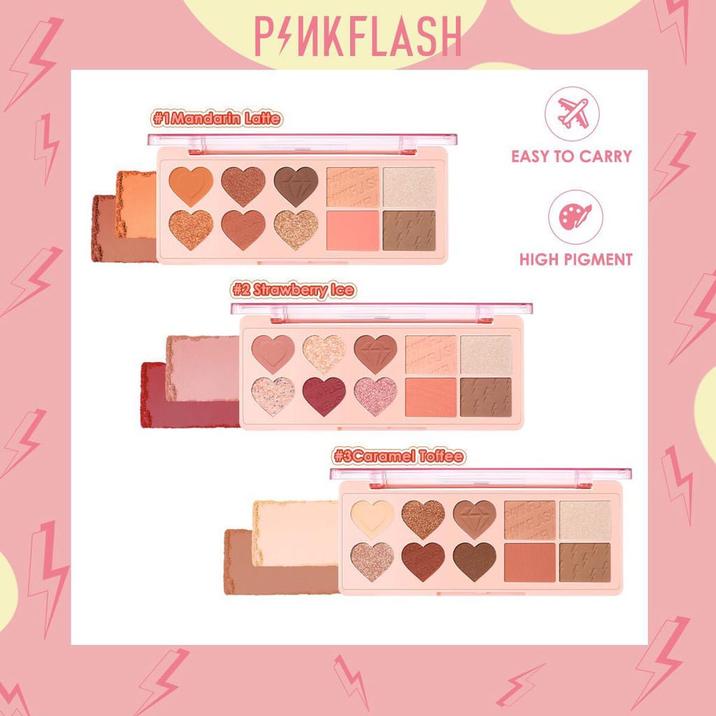 PINKFLASH EYESHADOW AND FACE PALLETE #ohmylove 4 in 1 Multiple Face Palette  PF-M02