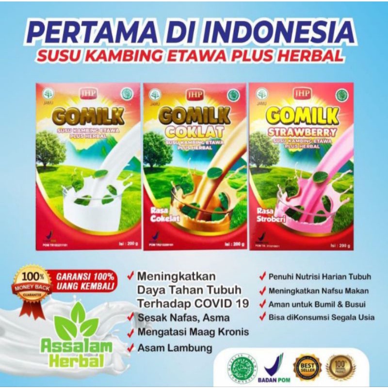 

Gomilk asli susu kambing etawa plus herbal