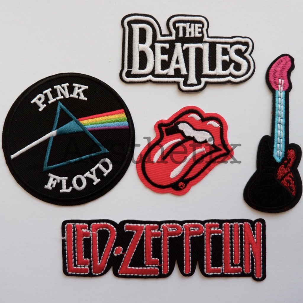 Iron Patch Bordir Emblem Patches Band Rock ACDC Metal Logo Lidah Stones