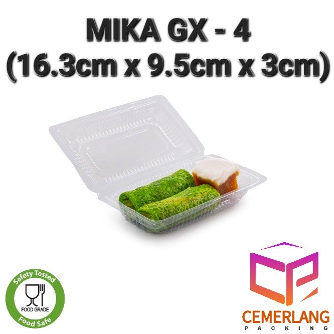 Box Mika Transparan Bening Kue Snack Jajanan Pasar GX 4 GX-4 GX4 4A 100pcs