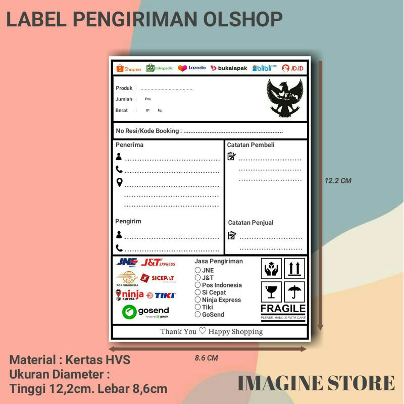 

Shipping Label / Label Pengiriman Alamat / Olshop / TERBAIK & TERMURAH