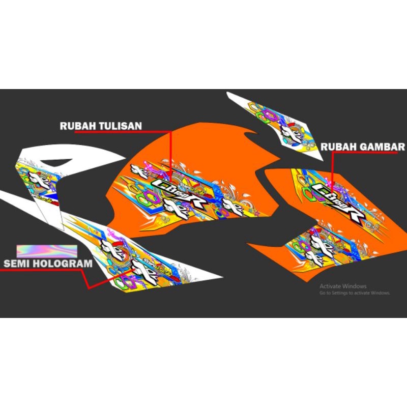 COD STIKER STRIPING TRANSPARAN HOLOGRAM CB 150R NEW