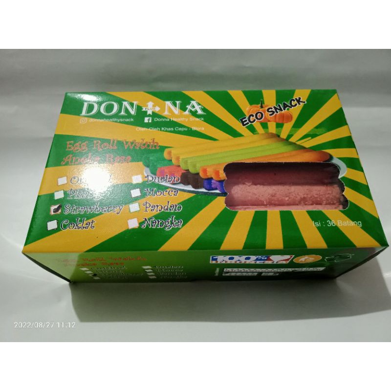 

Cemilan Snack Eggroll waluh rasa strobery