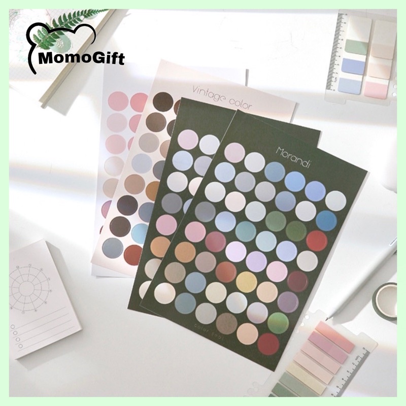 

Stiker Kertas Dekor MACARON DOTS Aesthetic Paper Sticker DIY Planner Scrapbook 12 Style - SD04