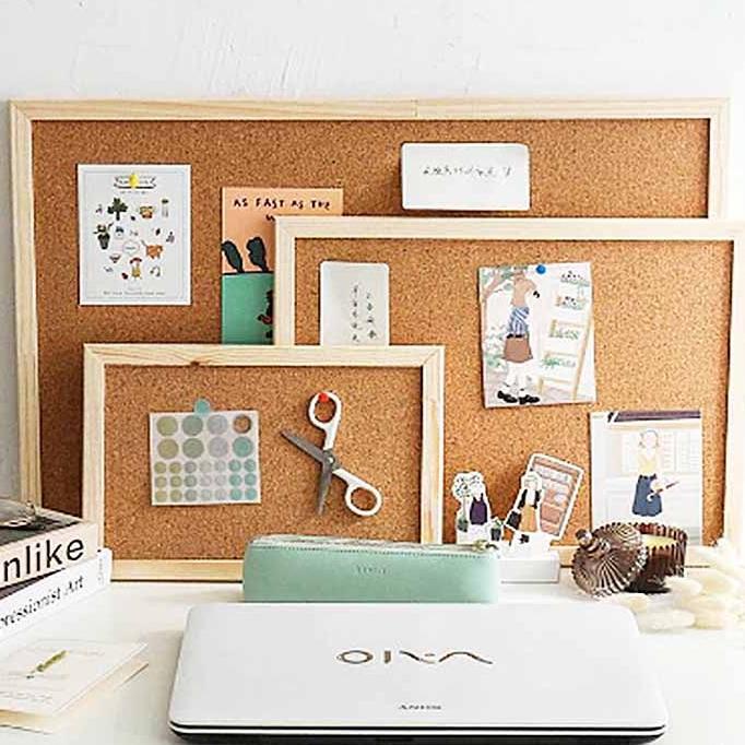 

Banyak Dipakai.. Note Memo Board Shop papan gabus cork board Wood Wall Hanging Message Bulletin Board Frame Notice [julyforud]