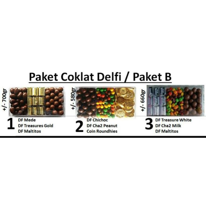 

Coklat delfi paket sekat 3