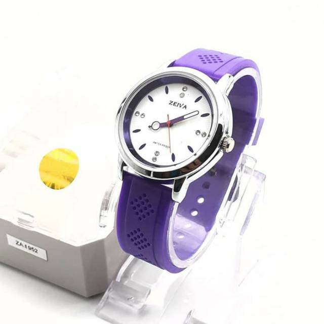 JAM TANGAN CEWEK ABG KEREN CANTIK ZEIVA TALI RUBBER ORIGINAL WATER RESIST