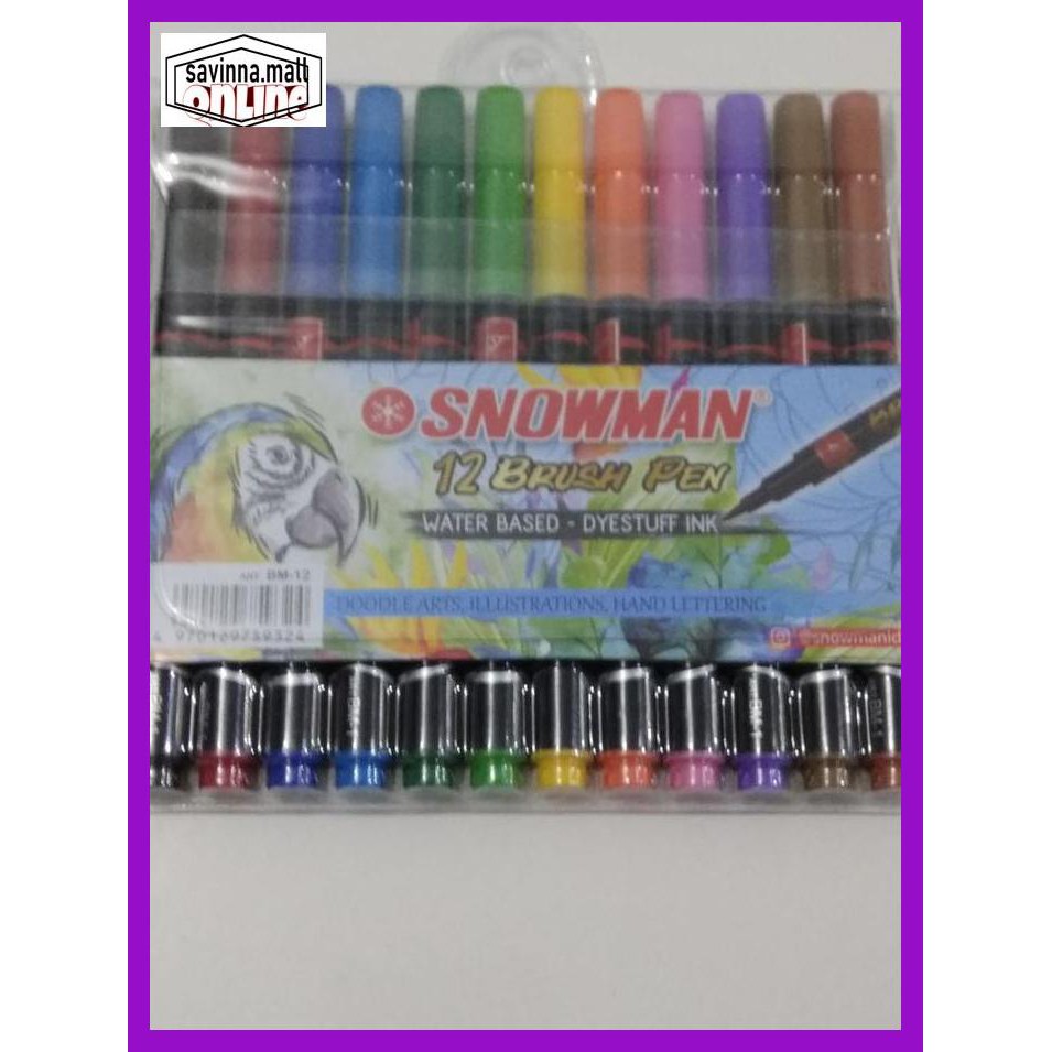 

U0Uo879- Snowman Brush Pen 12 Warna Y7Ry688-