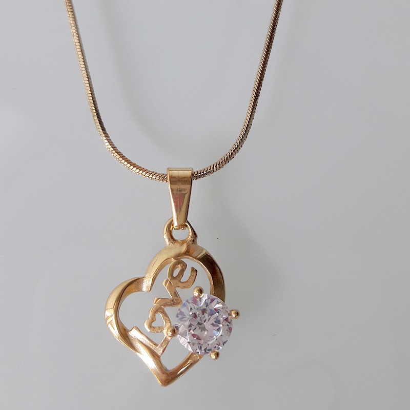 Lovely LOVE  Kalung Titanium Gold  Wanita - GOLD