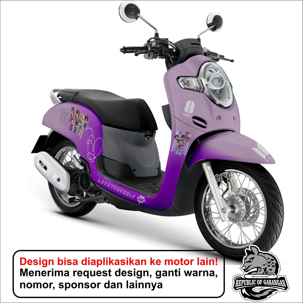 Decal scoopy full body Full Blok Decal Scopy Dekal New Fi 2017 2018 2019 2020 BTS Scooter 52