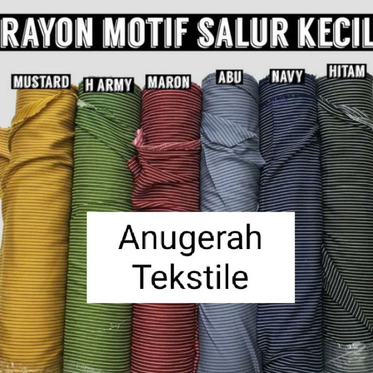 1/2 meter(0.5 meter)kain Rayon Viskose Viscose Premium motif Salur kecil#RayonViskose##RayonSalur#