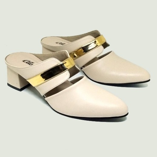 BIG SIZE 41-42-43-44-45 Sepatu Selop Bustong wanita hak 5cm Ibu ibu Kondangan Ukuran Besar Jumbo