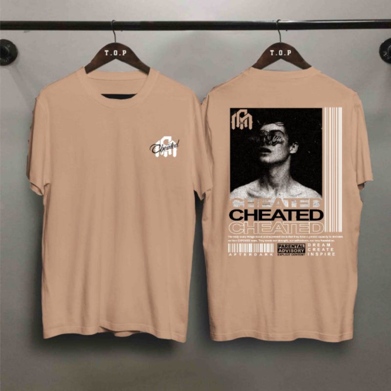 T-SHIRT BAJU KAOS DISTRO PRIA MURAH CREATED COKLAT SUSU