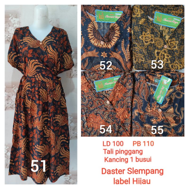 Daster Slempang Kencana Ungu LD 100 cm label Hijau