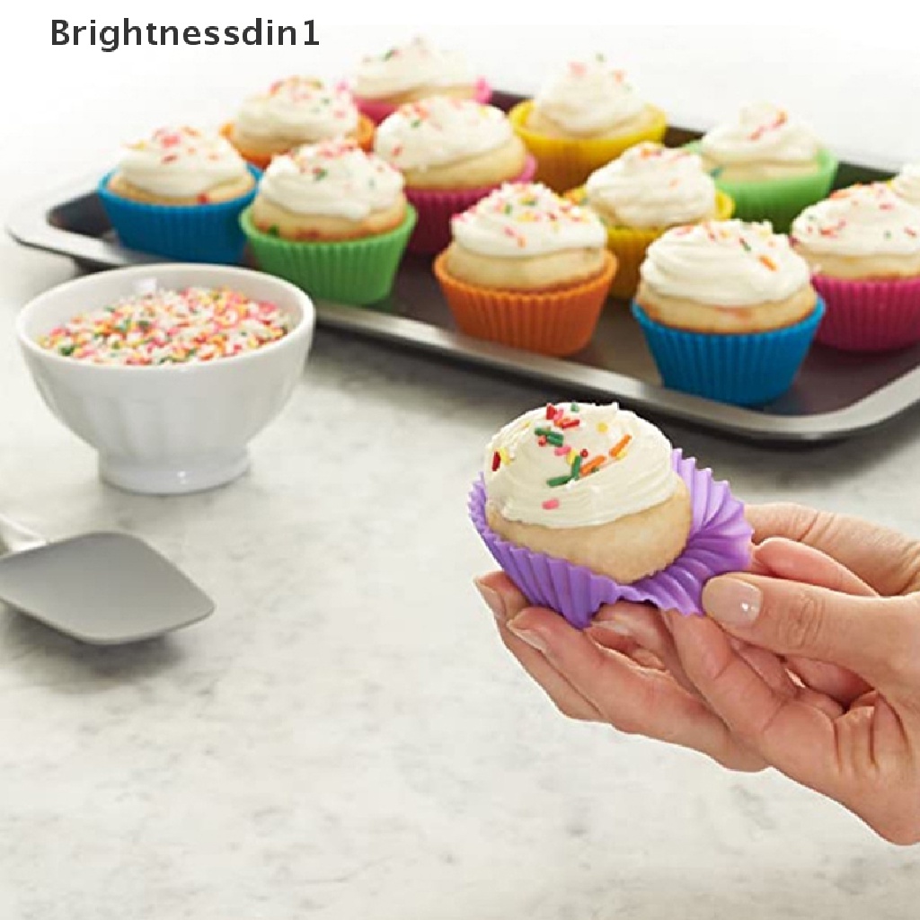 Cetakan Kue Muffin Cupcake Bentuk Bulat Bahan Silikon 1 In 1 Untuk Dapur