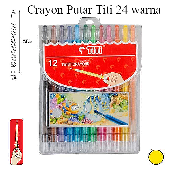 

CRAYON PUTAR TITI 24 WARNA | ALAT TULIS | KRAYON | ATK