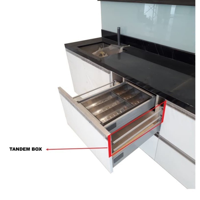Jual Rel / Rail Laci TANDEM BOX WINSTON 50 CM Soft Close Double Track