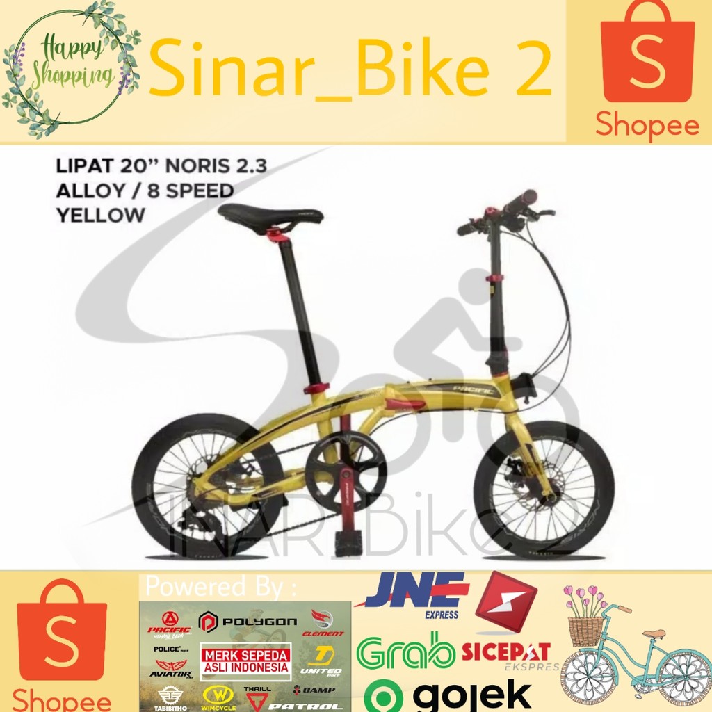 Sepeda Lipat Pacific Noris 2.3 Alloy 8 speed 20inch (Ekspedisi)