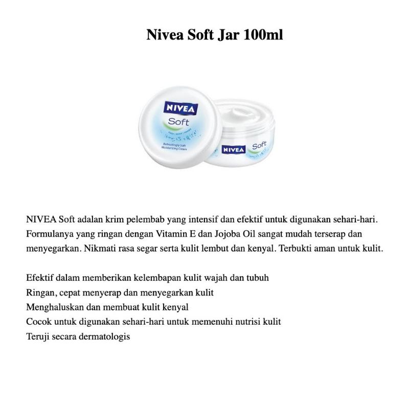 NIVEA Soft Moisturizing Cream / Extra White Radiant UV Filter