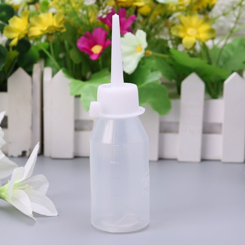 CRE  50ml Industrial Glue Gel Oil Applicator Squeeze Bottle Clear White Jet Dispenser