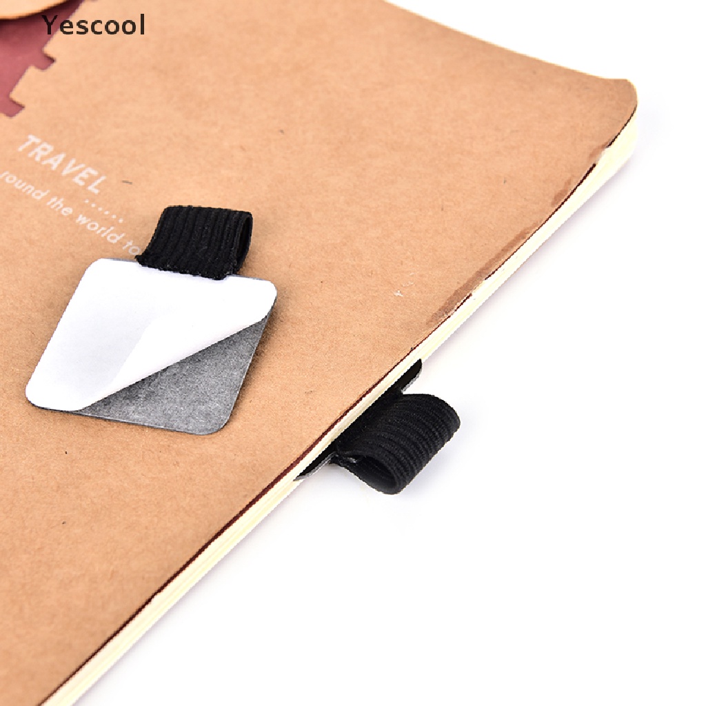 Yescool Klip Holder Pulpen Bahan Kulit PU Dengan Perekat Untuk Buku Catatan / Diary