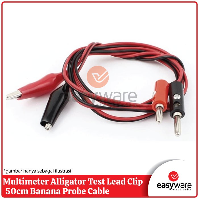 Multimeter Alligator Test Lead Clip To 50cm Banana Probe Cable