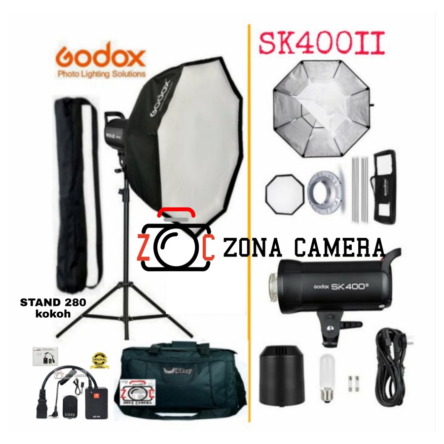 Paket Godox SK400II Single Lighting Flash Studio Sk400 II SK 400II 400