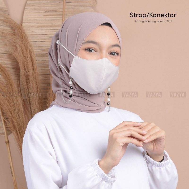 Strap / Konektor Masker Anting Kancing Jamur 2in1