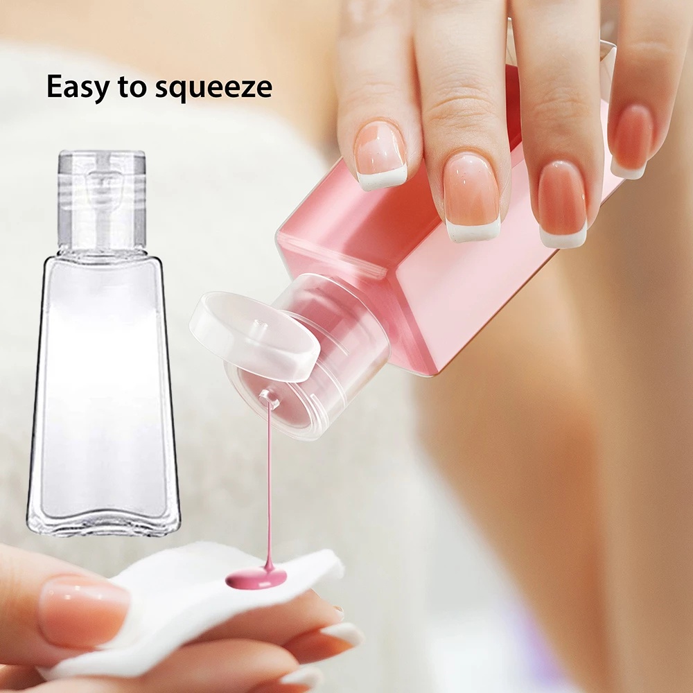 Botol Plastik Bening Bentuk Trapesium Dengan Tutup Flip Ukuran 30ml / 60ml Untuk Hand Sanitizer