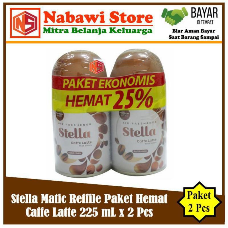 Nabawi Store. Stella Matic Refill Caffe Latte 2 X 225 Ml. Paket Hemat.