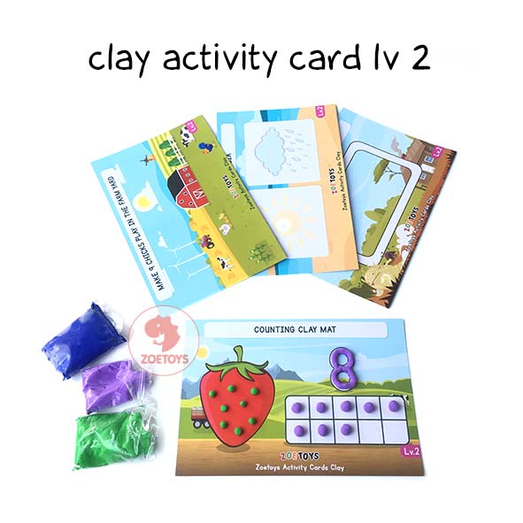 Zoetoys Ultra Light Clay Activity | Lilin Cetak Tanah Liat Modelling Soft Clay | Card Mainan Edukasi Anak-Clay Card Lv 2
