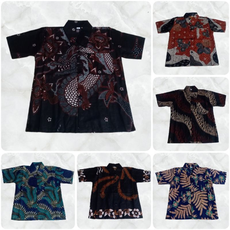 Baju Batik Anak Laki Laki Umur 1-4 Tahun Terbaru / Atasan Hem Kemeja Lengan Pendek Anak Cowok Murah.