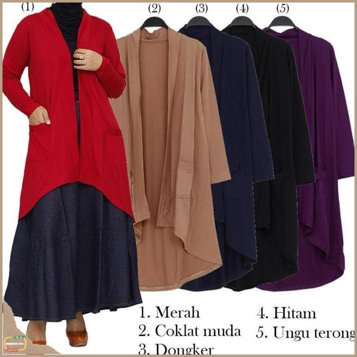 Long Cardi Cardigan Outer Cardigan Panjang Bahan Kaos Polos _Termurah
